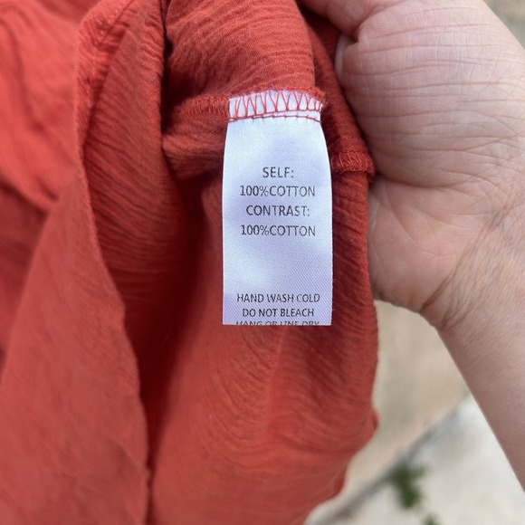 Easel Women's Boho Cottage Farmers Market Summer Tunic Embroidered Red Sz Small - Picture 3 of 6